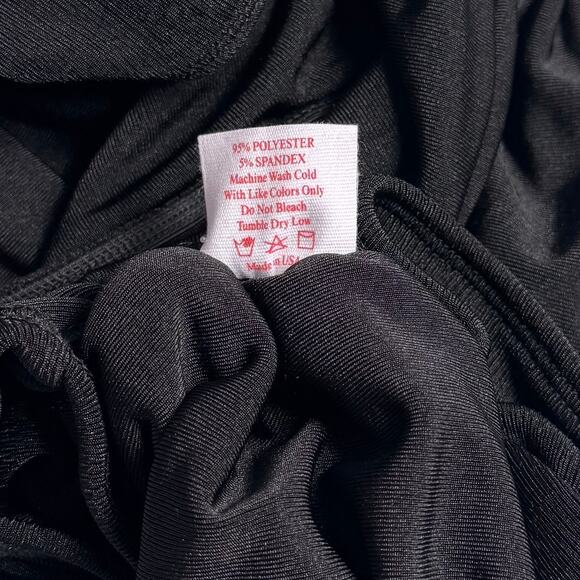 New Lisa Says Gah Luna Tie Front Crop Top in Black-Slinky Women's Size 3XL - Picture 6 of 8